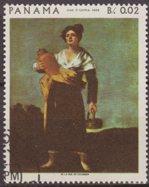 Panama 1959 Scott 481 Sello * Pinturas de Goya La Aguadora matasellos de favor Preobliterado 